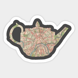 Russian Teapot cut from 1935 map of Moscow Sticker